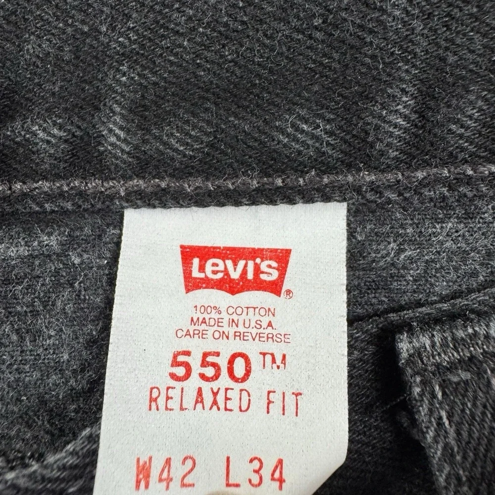 Vintage Levis 550 Jeans Fits 40x34 90s Black Baggy Straight Relaxed Denim‎ USA